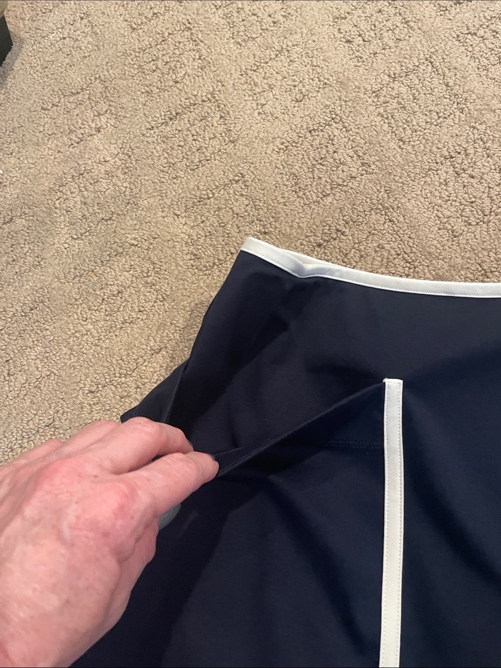 CAbi Navy Skort with White Piping - Picture 4 of 6